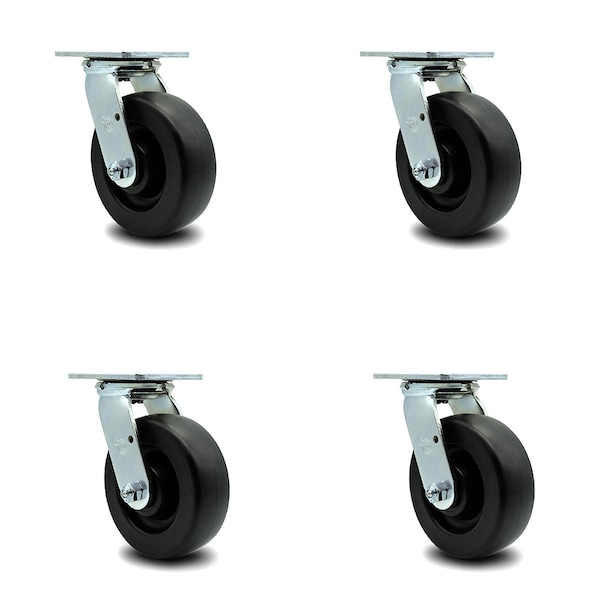 6 Inch Polyolefin Swivel Caster Set with Ball Bearing and Swivel Lock SCC